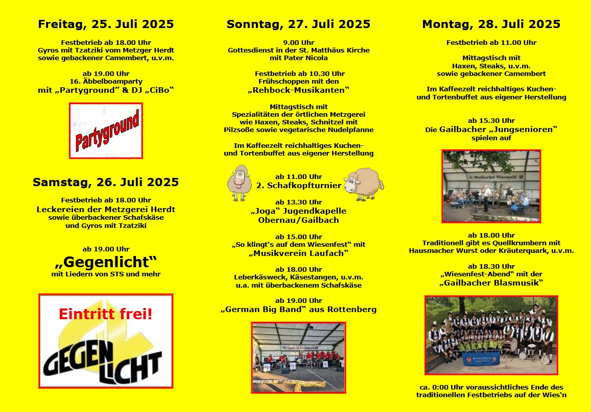 Musikverein Gailbach - Wiesenfest Gailbach - Programm