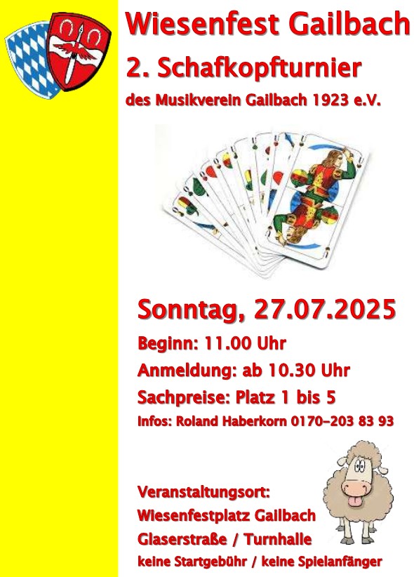 Musikverein Gailbach - Wiesenfest Gailbach - Schafkopftunier