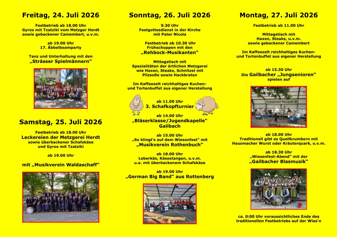 Musikverein Gailbach - Wiesenfest Gailbach - Programm